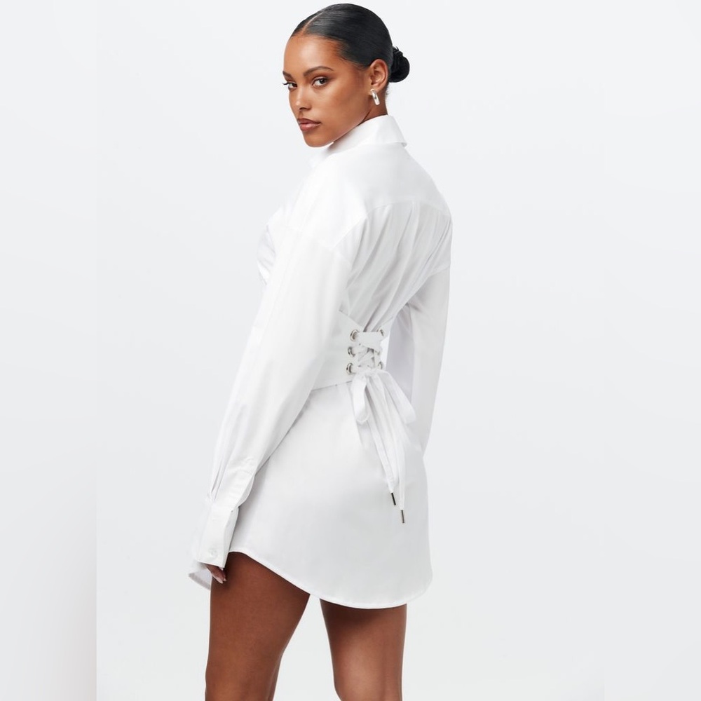 Naked Wardrobe Corset Shirting Dress